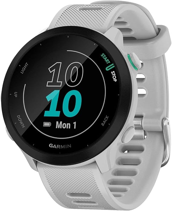 Garmin Forerunner 55 Easy to Use Lightweight GPS Running Smartwatch, Running and Training Guidance, Safety and Tracking Features included