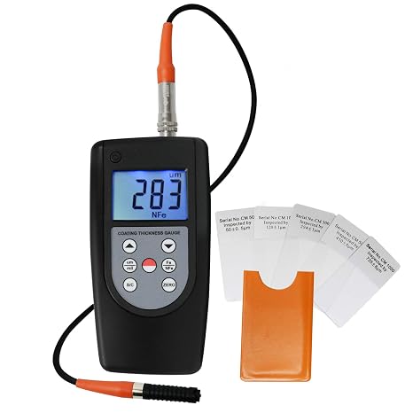 Coating Thickness Meter Gauge F & NF, Magnetic Induction Eddy Current 0~2000m 0~80mil Non-Magnetic Non-Conductive Material Thick Measure Tester, Substrate Auto Detection