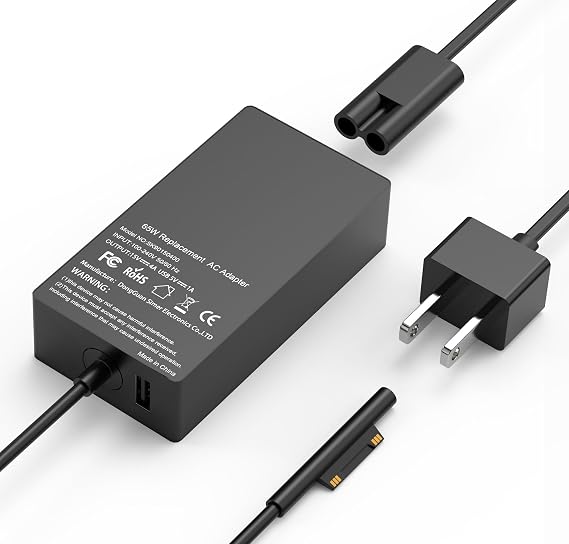 Compatible with Microsoft Surface Charger,65W Surface Pro Charger,Compatible with Surface Pro 11,9,8,7,6,5,4,3,X Surface Laptop 7,6,5,4,3,2,1 Surface Go 3,2,1 Surface Book 3,2,1 and More