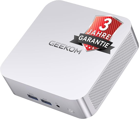 GEEKOM A7 Mini PC with AMD Ryzen 5 7545U (Stronger 7730U/6600U) 16GB DDR5 500GB SSD Business Mini Desktop PC AMD Radeon 740M 6xUSB 8K Ideal for Home Office/Creative Design