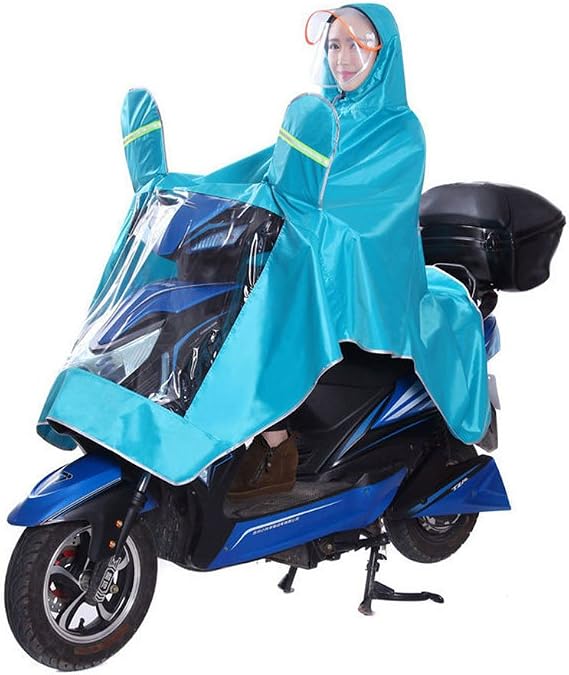 Adults Waterproof Rain Poncho Motorcycle Raincoat with Double Masks