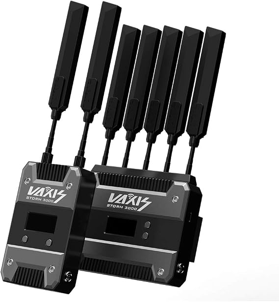 VAXIS Storm 3000 Zero Delay HD Wireless Video Transmission Kit (Gold Mount Plate, 1Tx:1Rx) Best for 10+ Multi-Camera Transmission