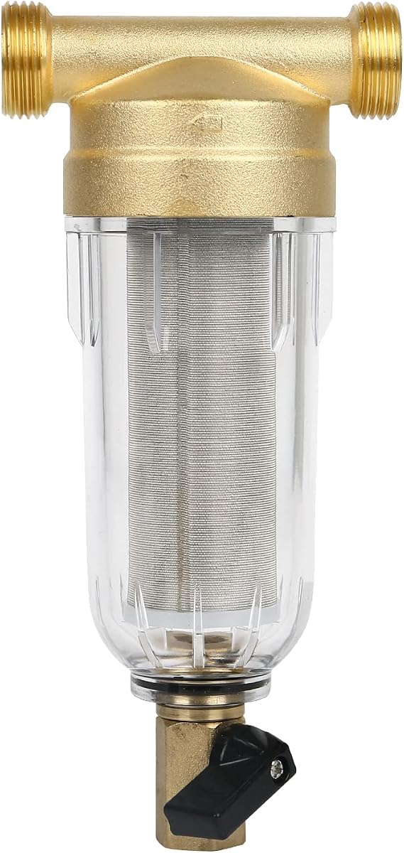 Reusable Spin Down Sediment Water Filter, Whole House Water Filter, Prefilter Sediment Filter, Stainless Steel (3/4 Inch)