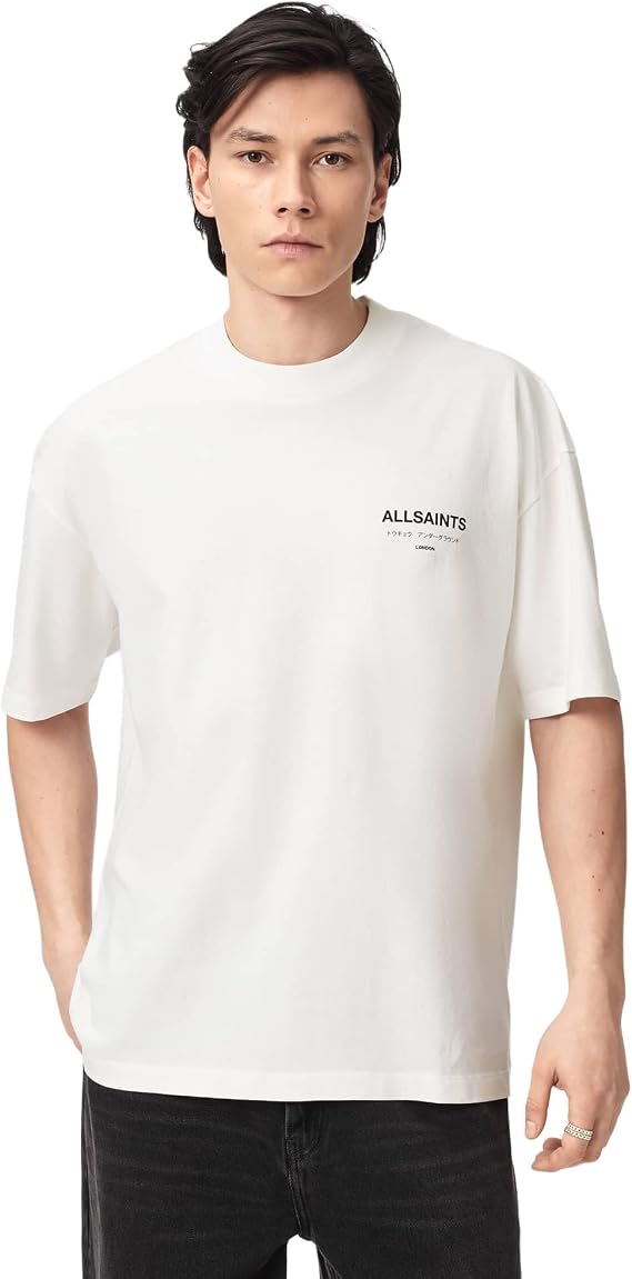 AllSaints Men's Underground Oversized Short Sleeve Crew Neck Shirt