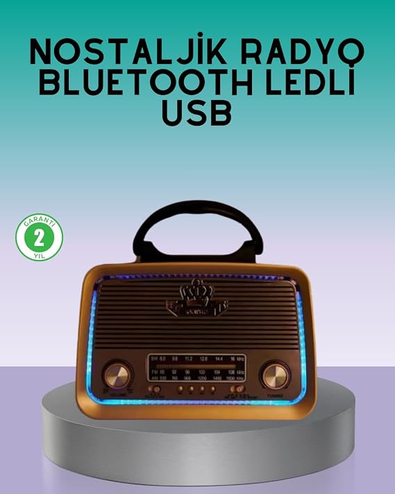 Bluetooth Özellikli Nostalji Radyo 3 Bant FM AM SW