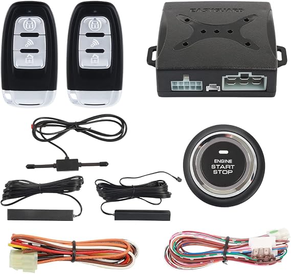 EASYGUARD PKE Passive Keyless Entry Car Alarm System Push Button Start Remote Start Starter DC12V EC003-1