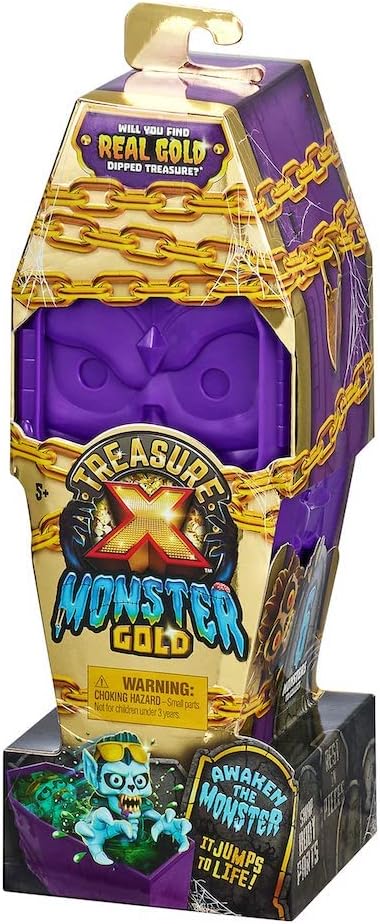 TREASURE X Monsters Gold Single Pack Unboxing toy with slime and spider web compound 13 levels of adventure Will you find real gold treasure