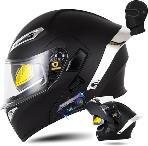 Motorcycle Helmet with Intercom Built In Bluetooth Flip-up Motorcycle Modular Helmet Anti-fog Dual Visor Casco Para Motocicleta Bluetooth Bilt Helmet ECE Approved