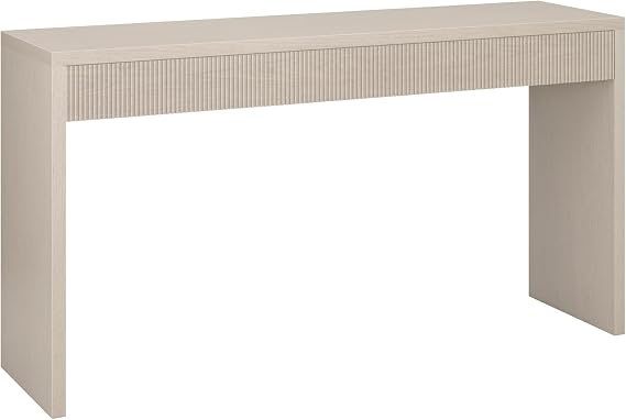Henn&Hart 55" Fluted Modern Console Table, Sofa Table, Beech White