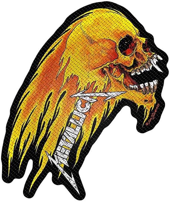 Metallica Patch Flaming Skull Band Logo Official Woven sew on One Size