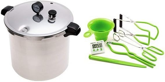 Presto 01781 23-Quart Pressure Canner and Cooker and Presto 09995 7 Function Canning Kit Bundle