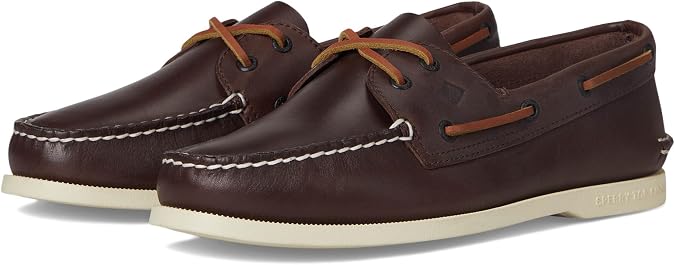 Sperry Men's Authentic Original 2-Eye Leather Boat Shoe, Dark Brown, 11 XW