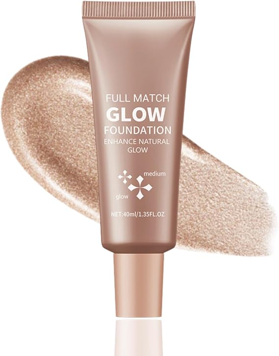 Natural Glow Illuminator Glotion, True Match Bronzing Drops Highlighter for Radiant, Hydrating Moisturizing (#3 Medium, One Size)