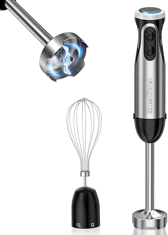Immersion Handheld Blender, Food Grinder Bowl, Measuring Mug, Bonsenkitchen