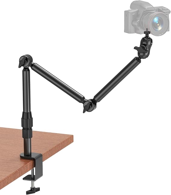 Overhead Desk Camera Mount, 30.9" Webcam Mount Stand with 1/4" Screws, C Clamp 360°Adjustable Microphone Boom Arm for DSLR Kameras, Ringlight, Projector, Webcam, Microphone