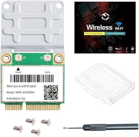 MPE-AX3000H WiFi 6 Card 802.11ax Dual-Band BT 5.2 Half Mini PCIe for Laptop | Up to 2.4Gbps(5GHz)+574Mbps(2.4GHz), OFDMA & MU-MIMO, WPA3, 160MHz, Win10/11 64-bit, Laptop Upgrade