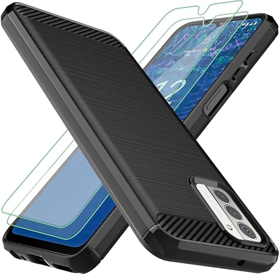 Osophter for Nokia G310 5G Case: with 2pcs Screen Protector Shock-Absorption Flexible TPU Rubber Protective Cover for Nokia G42/G22 5G(Black)