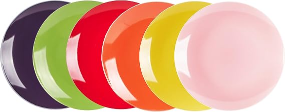 HomeVss, Stoneware Coupe Shape Dinner Plate 10.5 inch- Set of 6, Very Rose