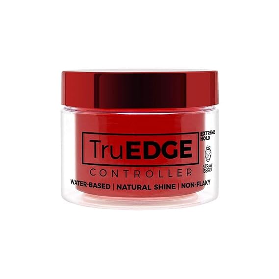 Tyche TruEDGE Controller Extreme Hold Water-Based Pomade - Ntaural Shine & Non-Flaky Scented Edge Control - Perfect for Hair-Braiding (Strawberry)
