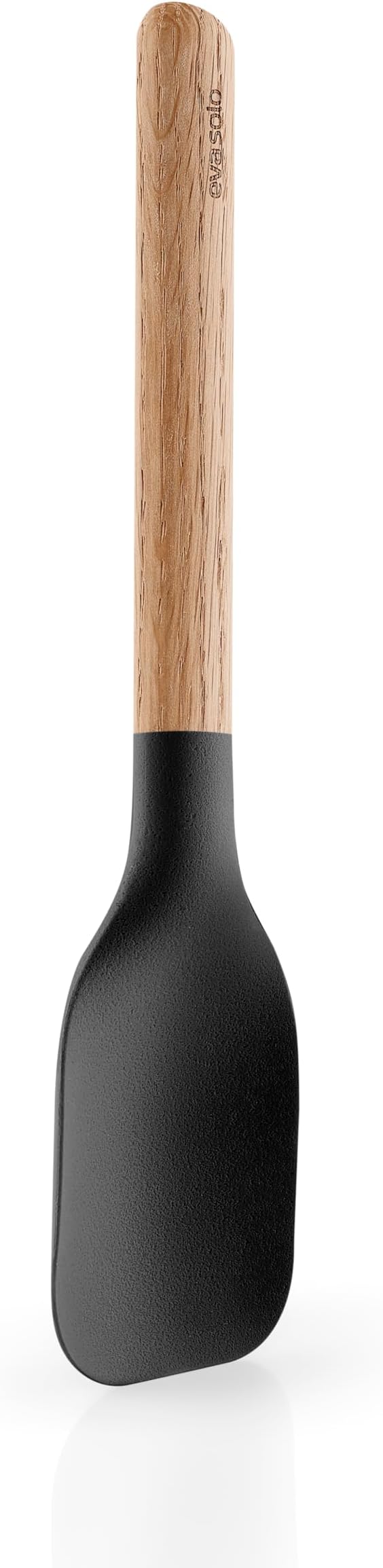 Eva Solo | Nordic Kitchen Serving Utensil | Combined Stirrer & Dough Scraper | Comfortable Oak Handle | Danish Design & Functionality | Black