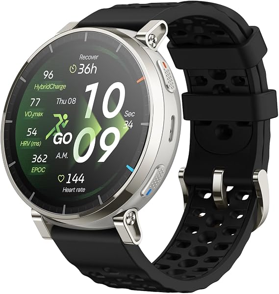 Amazfit Active 3 Smart Watch, 1.32" AMOLED Sapphire Glass, GPS, iOS/Android
