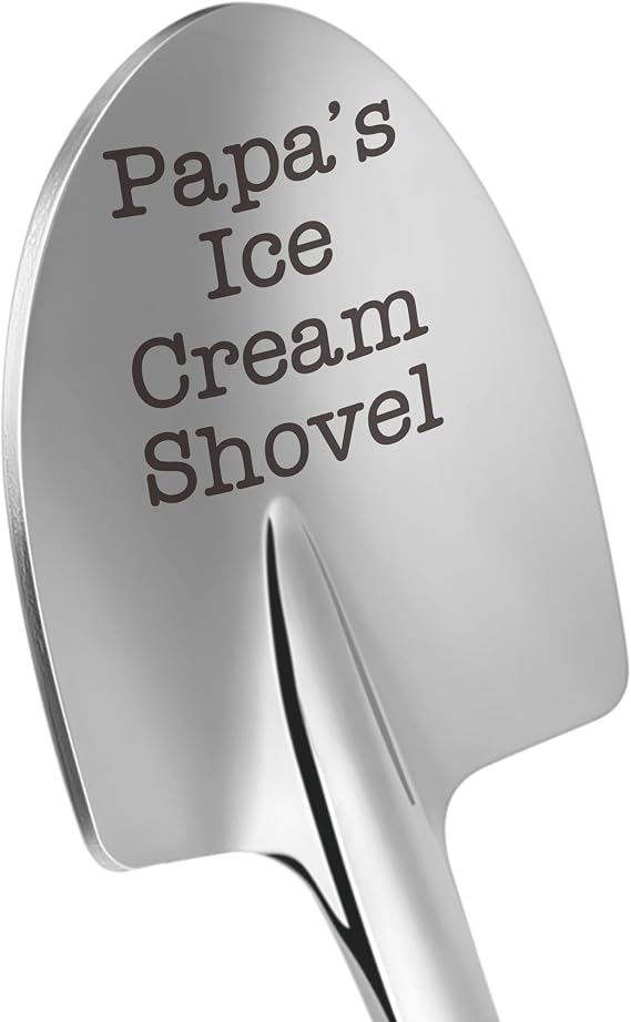 Papa Grandpa Gifts for Birthday, Papas Dad Christmas White Elephant Gifts | Funny Papa's Ice Cream Shovel Spoon Presents for Daddy Father Step Bonus Dad Fathers Day Valentines from Daughter Son