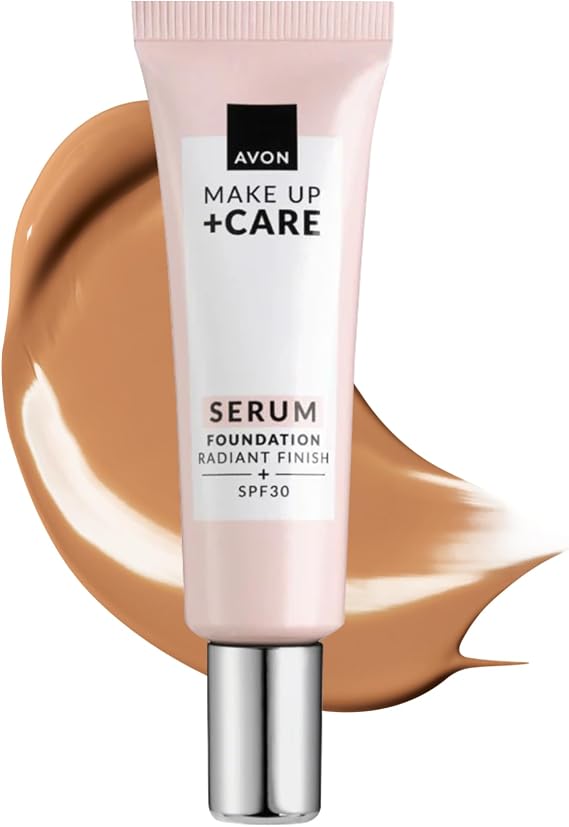 Avon Serum Foundation 30ml, SPF 30, Serum Infused Formula for Light-Medium Coverage, Locks in Moisture, Cruelty Free, Honey Beige