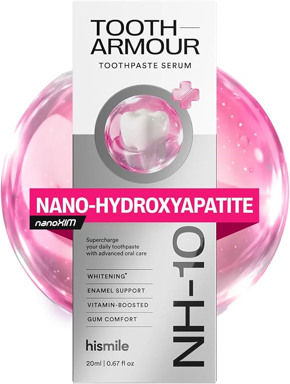 Hismile Tooth Armour Fluoride Free Toothpaste Serum, Nano Hydroxyapatite Toothpaste, Appropriate for Sensitive Teeth, Supports Tooth Enamel, Niacinamide Toothpaste, Advanced Enamel Support | 20 ml