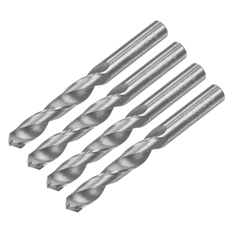 uxcell Solid Carbide Drill Bits, 5mm C2/K20 Tungsten Carbide Jobber Drill Bits Straight Shank Drilling Tool for Stainless Steel Aluminum Iron Metal Plastic 4pcs