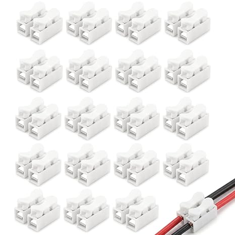 20 Pcs CH2 Quick Spring Wire Connector Blocks Electrical Wire Connectors