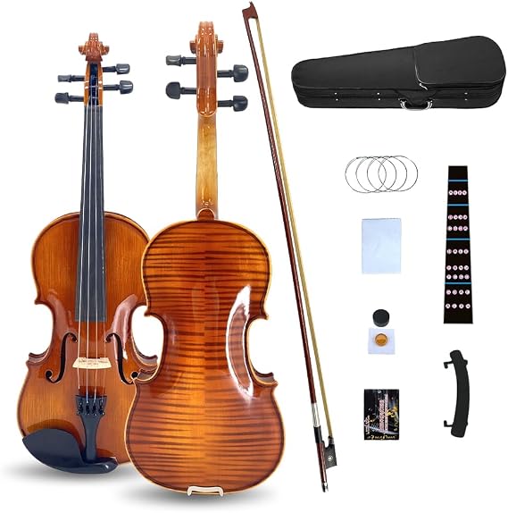 Violin 4/4 Full Size Kit For Beginners Handmade Acoustic Violins Set Fiddle Kit with violin Bow Bridge 4strings