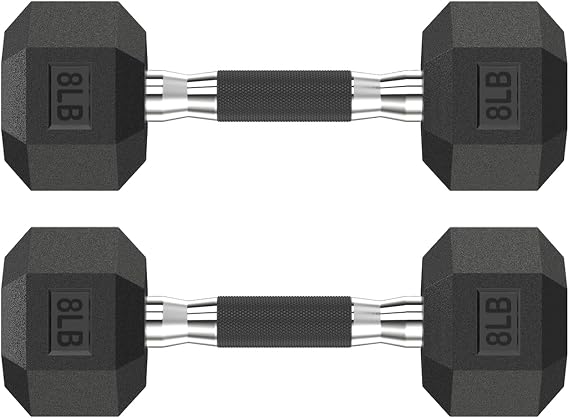 Set of 2 Handboard Hex Dumbbells, Rubber Case Fixing Dumbbells, 2.5-65 lbs