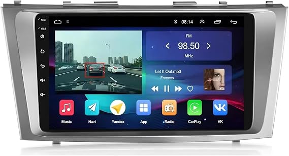 Carplay Android Auto Screen for Toyota Camry 2007-2011 Bluetooth/Mirror Link/Voice Control/Gps Navigation/Fm/Aux/Wifi Touchscreen Android Auto Car, 4