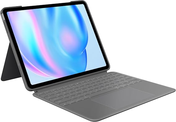 Logitech Combo Touch iPad Air 13-inch (M2)(2024) Keyboard Case - Detachable Backlit Keyboard with Kickstand, Comfortable Typing, Multi-use Mode - Oxford Grey