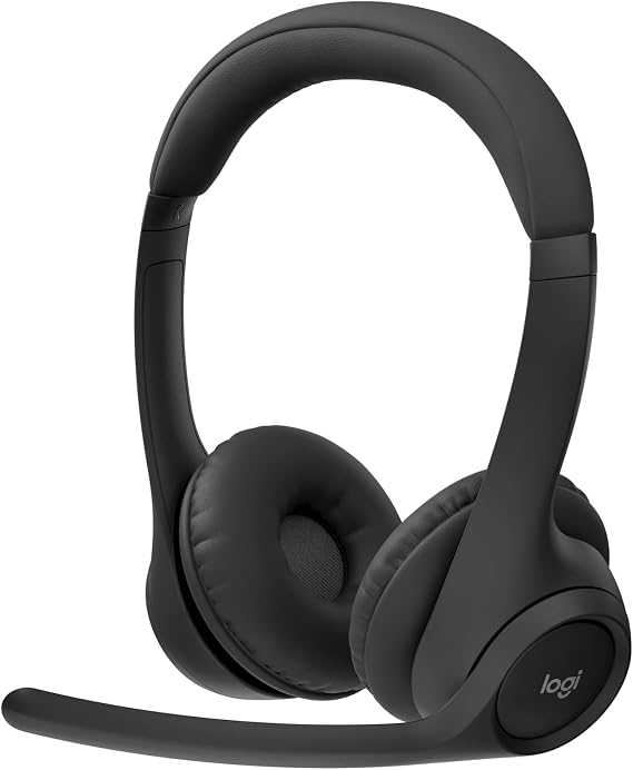 Logitech Zone 300 Wireless Bluetooth Headset with Microphone with Noise Cancellation Compatible with Windows Mac Chrome Linux iOS iPadOS Android - Black