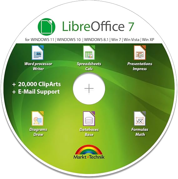 LibreOffice Suite 2026 Home and Student for - PC Software Professional Plus - compatible with Word, Excel and PowerPoint for Windows 11 10 8 7 Vista XP 32 64-Bit PC