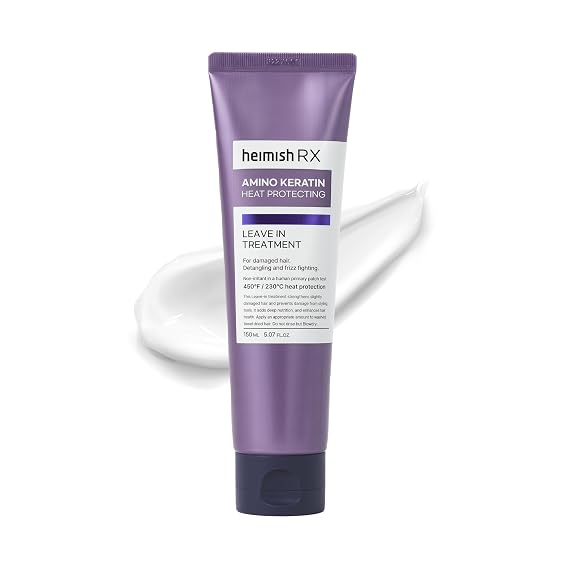 HEIMISH RX Amino Keratin Heat Protecting Leave In Treatment - Heat Protectant Cream, Leave-in Styling Hair Cream Treatment for Damaged Hair, Strengthening, Frizz Control, 150ml (5.07 fl. oz)