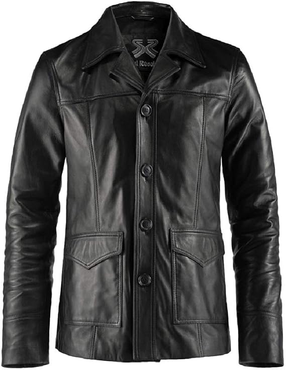 Tyler Durden Real Sheepskin Leather Jacket Fight Club Coat