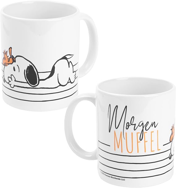 The Peanuts Snoopy Morning Muffel Coffee Mug Ceramic White 320 ml