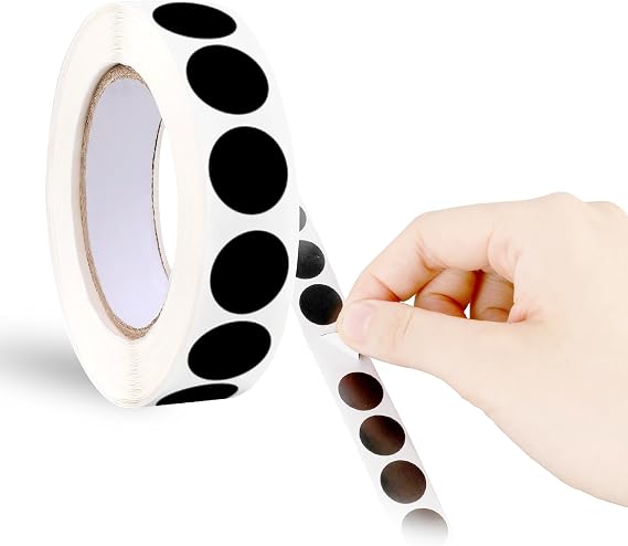 cobee 0.5 Inch Black Round Stickers, 1000 Pcs Black Dot Stickers, Blank Circle Sticker Labels to Write On, Writable Circle Dot Stickers Used for Classroom Office(Black)