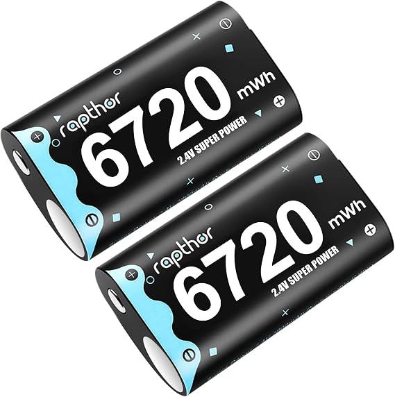 Rapthor 2-Pack 6720mWh Rechargeable Controller Battery Pack for Xbox