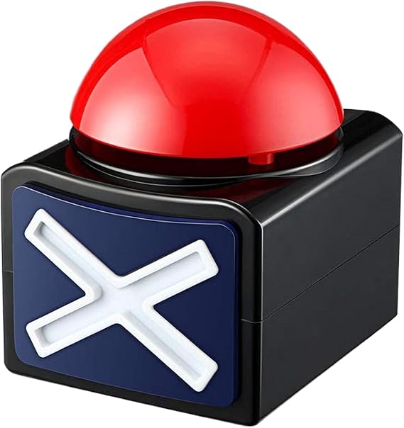 Game Answer Buzzers - Button, Light & Sound Feature | Trivia Contest Alarm Buzzer for Family Gatherings, Quiz Nights, Talent Shows, Carnivals or Fun Group Party Activities, Red