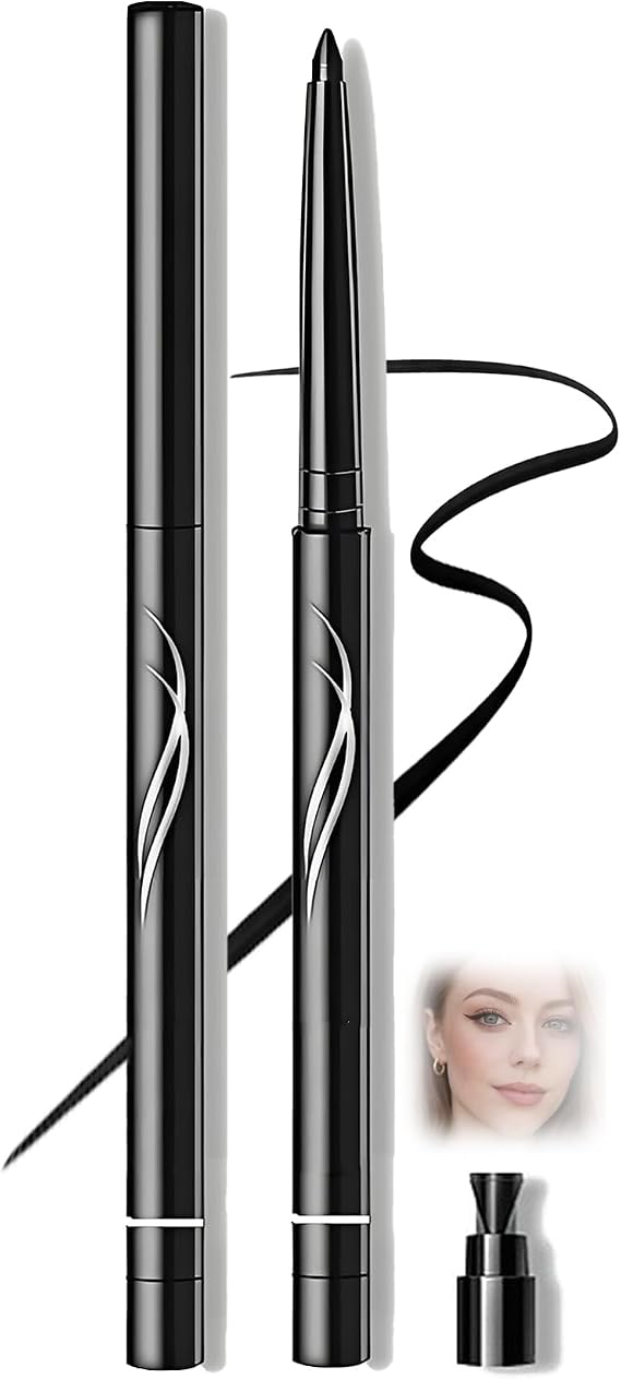 Classic Black Gel Kohl Eyeliner Pencil with Built-In Sharpener - Fine Tip Glide, Water-Resistant Smudge-Resistant Longwear, High Colour Payoff for Precise Wings and Soft Smoky Looks