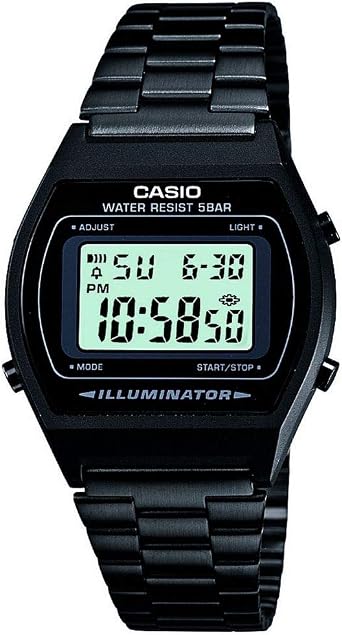 Casio Retro Unisex Digital Watch B640WB with Stainless Steel Strap