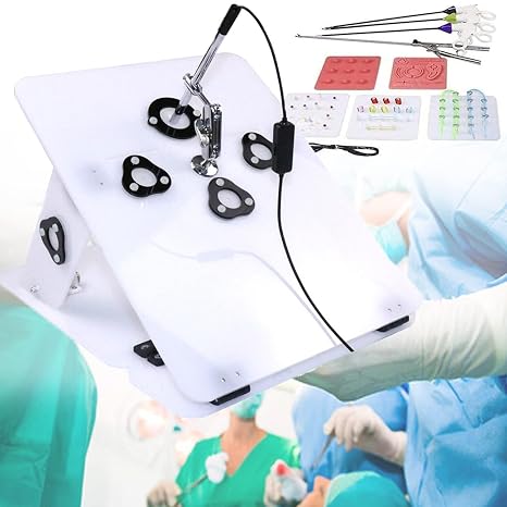 Laparoscopic Trainer Simulator Training Box, With 6 Training Module And 4 Training Instruments,Straight Camera,Accessories,Medical Practice Teaching Aids