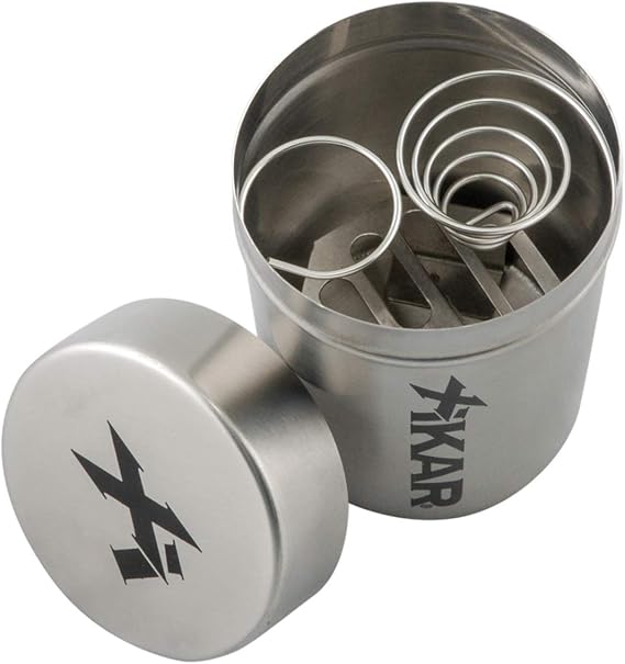 XIKAR Ashtray Can, Portable, Stainless Steel Construction, Fits Into Most Cup Holders, Ring And Spiral To Secure Cigars