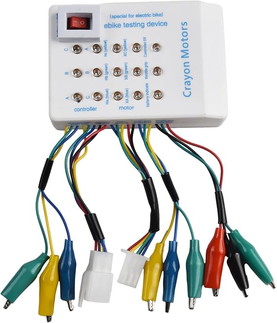 EBike Controller Tester for Brushless Motor Diagnosis – Hall Sensor & Phase Angle (60°/120°) Detector, Throttle Performance, ABS Hous