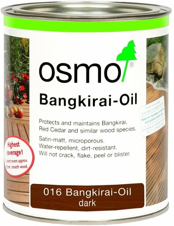 OSMO Decking Oils Natural Exterior Wood Decking Finish Bangkirai Dark .75L