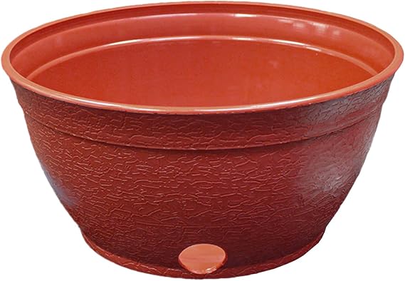 EMSCO Expandable Hose Hider Expandable Hose Storage Pot Rustic Terra Cotta