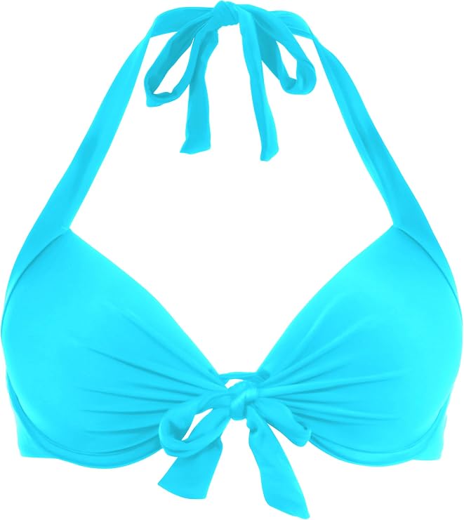 Ocean Blues Push-Up Halter Front-Tie Underwire Bikini Top Womens